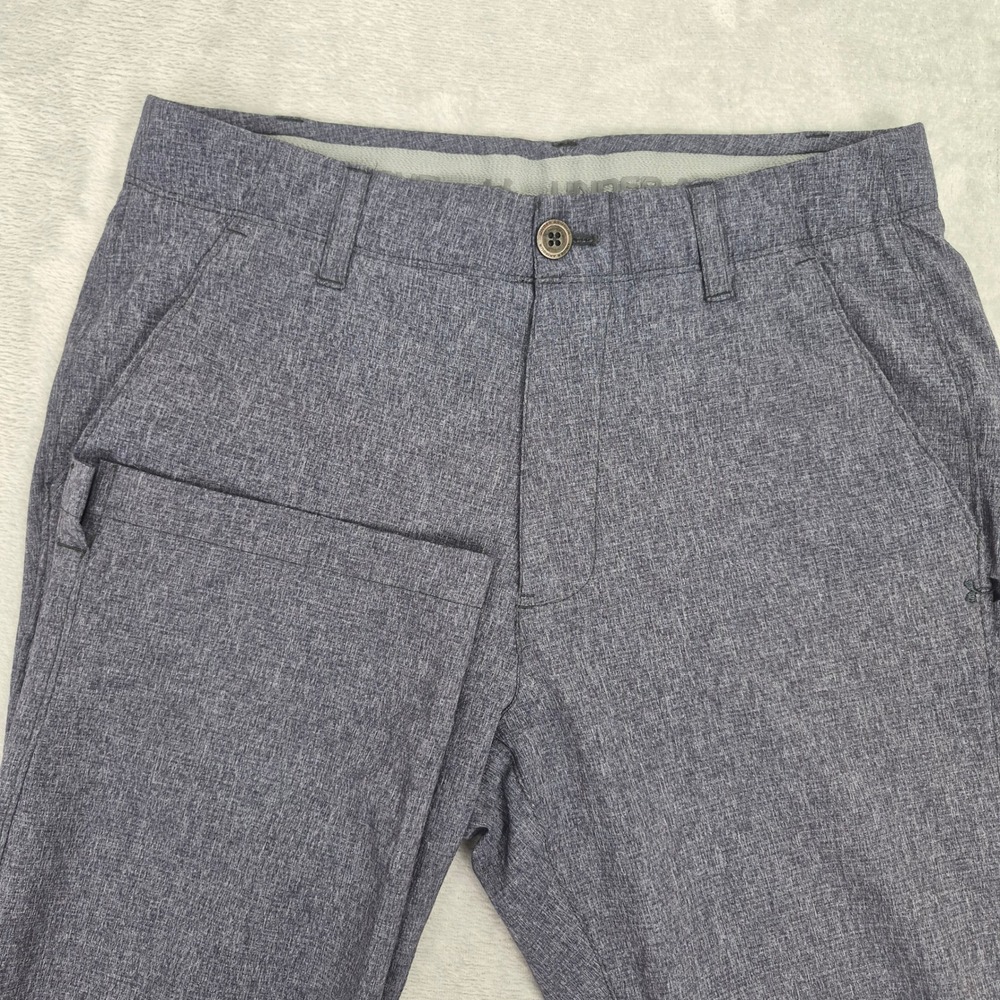 30x30 Under Armour Golf Pants Mens Heathered Gray Blue Straight Leg Casual Dress